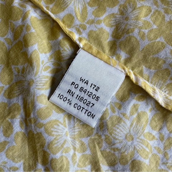 Boden yellow floral button down shirt EUC - Picture 10 of 11